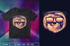 Sloth colorful wearing a eyeglasses vector illustration Product Image 1