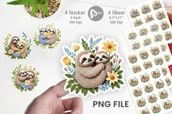Sloth Embroidery Sticker Product Image 1