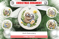 Ornament Sloth Embroidery Product Image 1