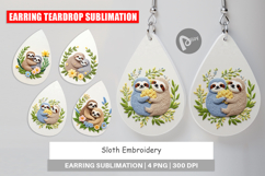 Earring Sloth Embroidery Product Image 1