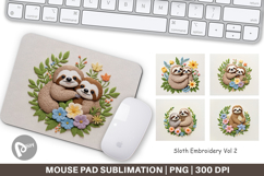 Mouse Pad Sloth Embroidery Product Image 1