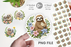 Sloth Embroidery Sticker Product Image 1