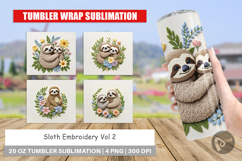 Tumbler Sloth Embroidery Product Image 1