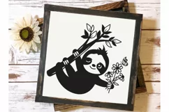 Sloth Svg, Baby Sloth flower svg, Flower Animal svg. Product Image 3