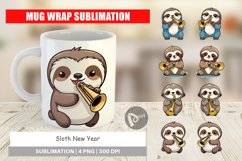 Mug Wrap Design Sloth New Year Product Image 1