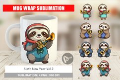 Mug Wrap Design Sloth New Year Product Image 1