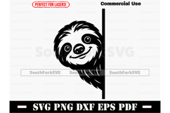 Peering Sloth SVG PNG DXF EPS PDF Product Image 1