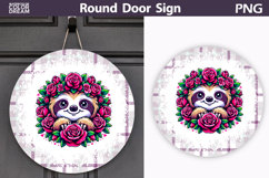 Sloth Floral Round Sign | Mothers Day Sublimation Product Image 1