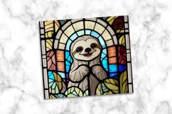 Sloth Stained Glass Dog 20 oz Skinny Tumbler Product Image 3