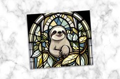 Sloth Stained Glass Dog 20 oz Skinny Tumbler Product Image 3