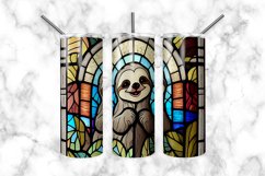 Sloth Stained Glass Dog 20 oz Skinny Tumbler Product Image 2