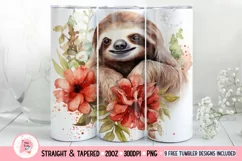 Sloth Tumbler Wrap, 20 oz tumbler wrap, Sloth Tumbler Wrap, Sloth Png