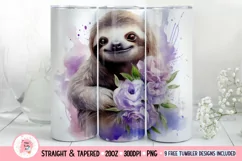 Sloth Tumbler Wrap, 20 oz tumbler wrap, Sloth Tumbler Wrap, Sloth Png