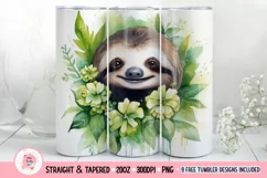 Sloth Tumbler Wrap, 20 oz tumbler wrap, Sloth Tumbler Wrap, Sloth Png