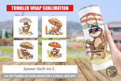 Tumbler Summer Sloth Product Image 1