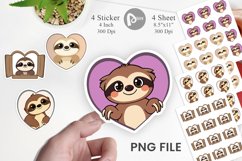 Sticker Heart Sloth Product Image 1