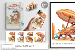 Digital Paper Summer Sloth Product Image 1