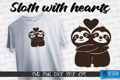 Sloth With Hearts SVG Design | Lazy Design SVG | SVG File Product Image 1