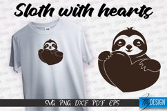 Sloth With Hearts SVG Design | Lazy Design SVG | SVG File Product Image 1