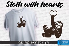 Sloth With Hearts SVG Design | Lazy Design SVG | SVG File Product Image 1