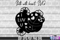 Sloth With Hearts SVG Design | Lazy Design SVG | SVG File Product Image 1