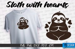 Sloth With Hearts SVG Design | Lazy Design SVG | SVG File Product Image 1