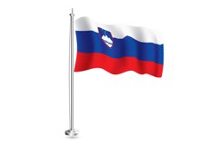 Slovenian Flag. Isolated Realistic Wave Flag of Slovenia. Product Image 1
