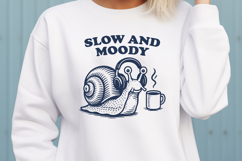 Slow and Moody SVG Cute Snail Headphones Coffee PNG Clipart Product Image 2