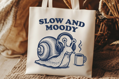 Slow and Moody SVG Cute Snail Headphones Coffee PNG Clipart Product Image 3