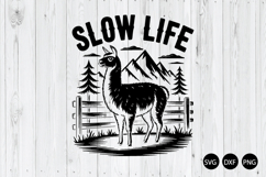 Slow Life SVG, Llama SVG, Funny Quote SVG Product Image 1