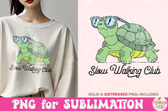 Slow Walking Club Png, Cute Funny Turtle Product Image 1