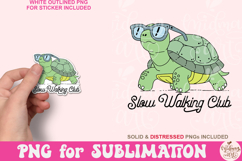 Slow Walking Club Png, Cute Funny Turtle Product Image 4