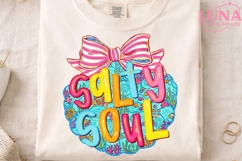 Salty Soul Seashell PNG, Beach Sublimation, Summer Ocean Cli Product Image 4