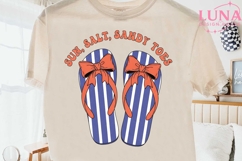 Sun Salt Sandy Toes Flip Flops PNG, Beach Sublimation PNG Product Image 2