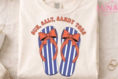 Sun Salt Sandy Toes Flip Flops PNG, Beach Sublimation PNG Product Image 3