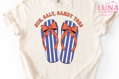Sun Salt Sandy Toes Flip Flops PNG, Beach Sublimation PNG Product Image 4