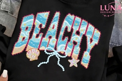 Beachy Summer PNG, Beach Vibes Sublimation, Ocean Waves PNG Product Image 2