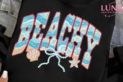Beachy Summer PNG, Beach Vibes Sublimation, Ocean Waves PNG Product Image 2