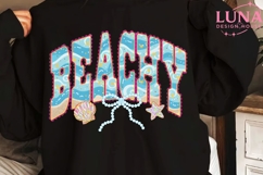 Beachy Summer PNG, Beach Vibes Sublimation, Ocean Waves PNG Product Image 5