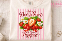 Life is Berry Sweet Strawberry PNG, Cute Fruit Sublimation D Product Image 3