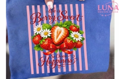 Life is Berry Sweet Strawberry PNG, Cute Fruit Sublimation D Product Image 6