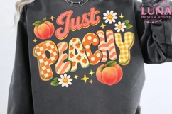 Just Peachy Retro Sublimation PNG, Groovy Peach PNG, Summer Product Image 4