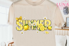 Summer Lemon Daisy Gingham PNG, Lemon Sublimation PNG Clipar Product Image 2