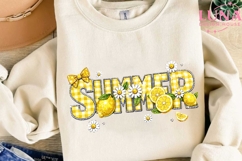Summer Lemon Daisy Gingham PNG, Lemon Sublimation PNG Clipar Product Image 3
