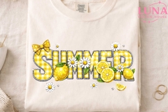 Summer Lemon Daisy Gingham PNG, Lemon Sublimation PNG Clipar Product Image 4