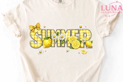 Summer Lemon Daisy Gingham PNG, Lemon Sublimation PNG Clipar Product Image 5