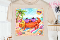 Cute Beach Crab PNG, Summer Sublimation, Tropical Vacation C Product Image 2