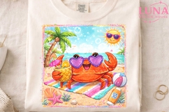 Cute Beach Crab PNG, Summer Sublimation, Tropical Vacation C Product Image 3