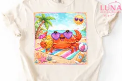 Cute Beach Crab PNG, Summer Sublimation, Tropical Vacation C Product Image 4