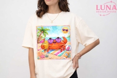 Cute Beach Crab PNG, Summer Sublimation, Tropical Vacation C Product Image 5